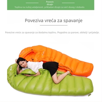 Vanjska vreća za spavanje s perjem – Sub-zero zima, Cape stil, punilo: bijeli guščji puh, tkanina: Peach Skin, podstava: Chunya Spinning