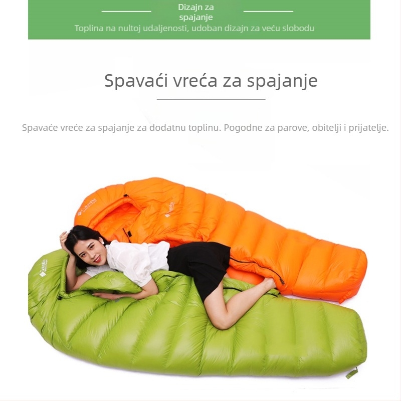 Vanjska vreća za spavanje s perjem – Sub-zero zima, Cape stil, punilo: bijeli guščji puh, tkanina: Peach Skin, podstava: Chunya Spinning