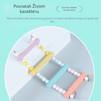 Happy Parrot drveni penjački ljestve i ljuljačka za ptice u kavezu