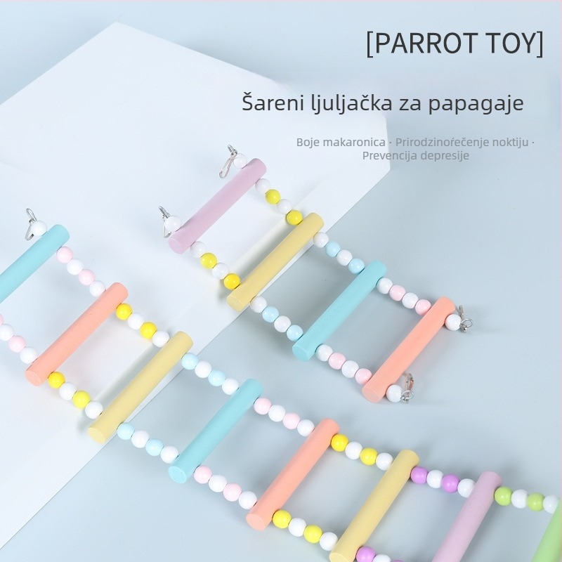 Happy Parrot drveni penjački ljestve i ljuljačka za ptice u kavezu