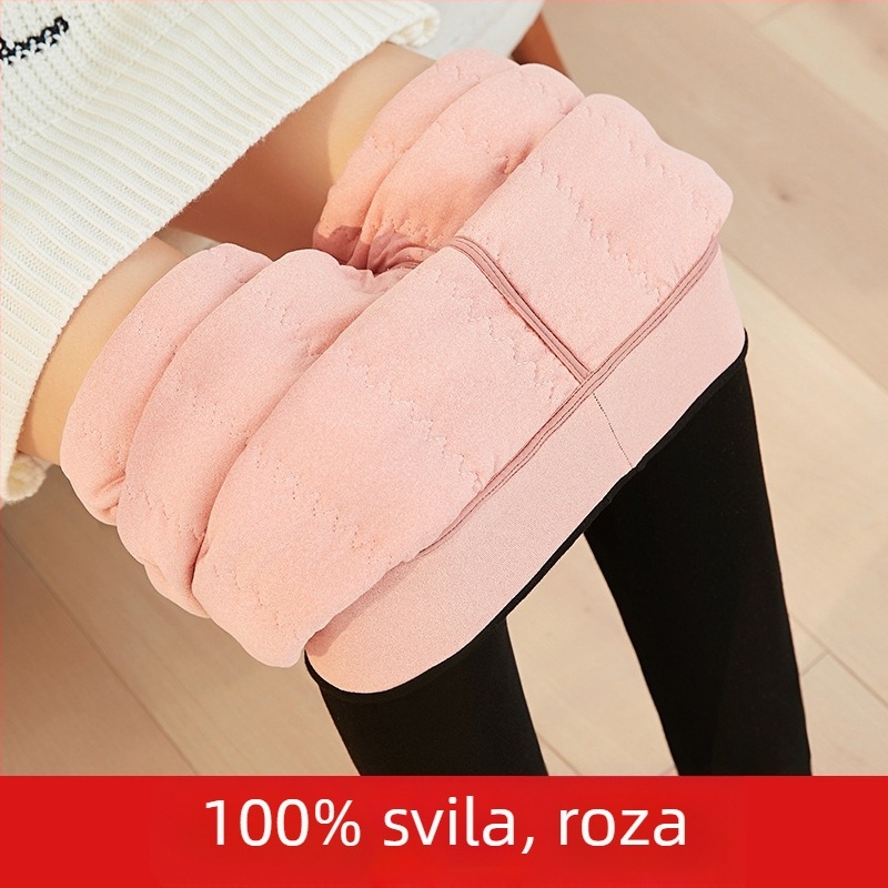 Ženske hlače od vune 95%+ — tople, visoki struk, uski kroj, izuzetno debele zimske hlače