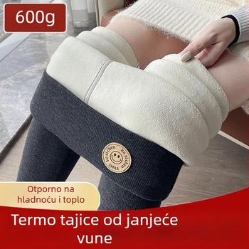 Ženski debeli legging s 600 g ovčjeg pliša, topli za jesen i zimu, visok pojas, oblikovanje trbuha, plus veličina