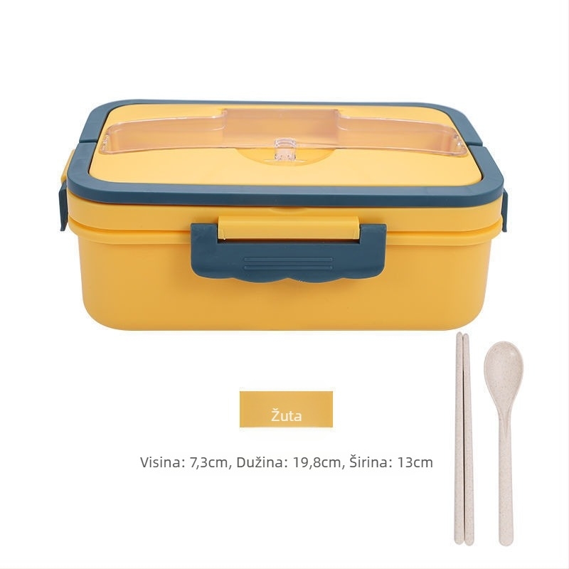 Kutija za ručak - od plastike, izolirana, dvostruki sloj, pogodna za mikrovalnu (Kapacitet 1-2 L)