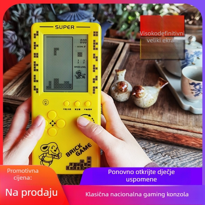 Nova prijenosna Tetris konzola – za jednog igrača, 14+ godina, nostalgični retro stil.