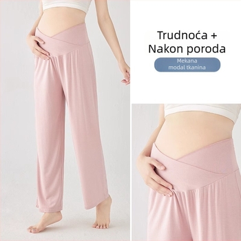 Trudničke pidžama hlače, širokog kroja, lagan viskozni materijal, prozračne ljetne