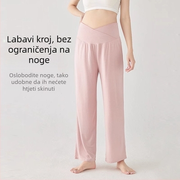Trudničke pidžama hlače, širokog kroja, lagan viskozni materijal, prozračne ljetne