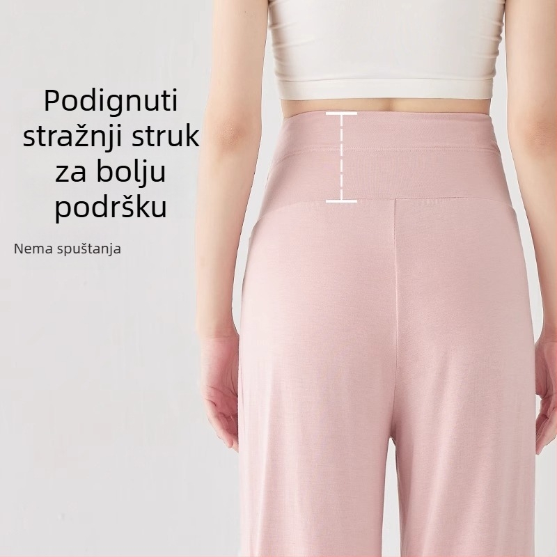 Trudničke pidžama hlače, širokog kroja, lagan viskozni materijal, prozračne ljetne