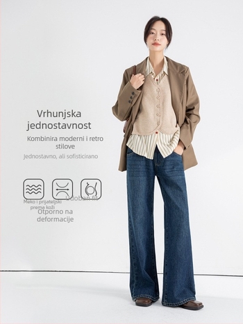 Traperice za trudnoću – ležeran kroj, široke nogavice, 80–90% pamuk, podrška trbuhu
