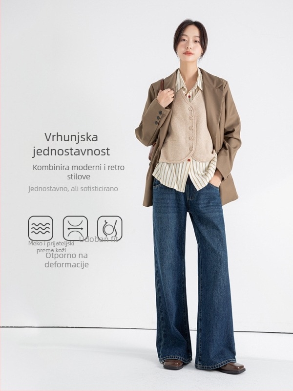 Traperice za trudnoću – ležeran kroj, široke nogavice, 80–90% pamuk, podrška trbuhu