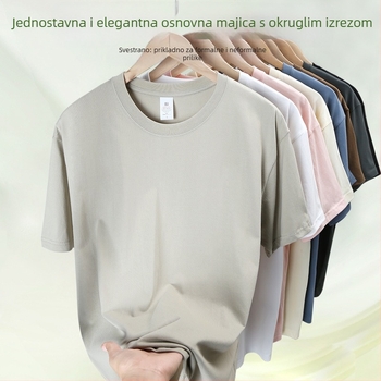 Muška majica kratkih rukava od 100% pamuka, ležernog kroja, okrugli izrez, kratki rukavi, lagana i prozračna, težina 230 g