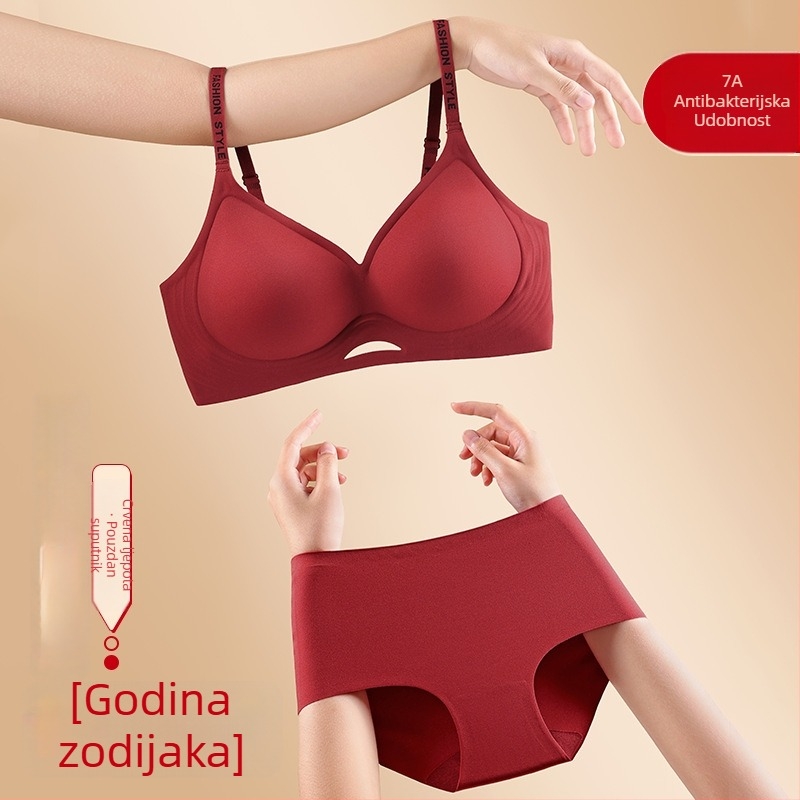 Ženski bešavni set donjeg rublja, košarica 3/4, tanke oblikovane košarice, bez metalne žice, materijal: najlon/poliamid 75%, stražnje četiri reda kukica