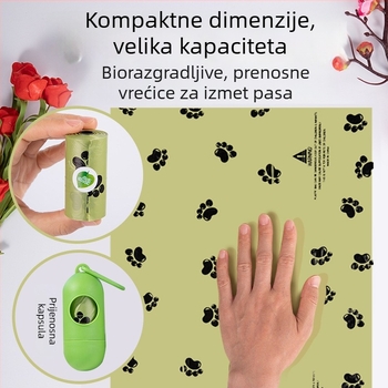 Dispenser vrećica za pseće izmet — debeli, biološki razgradivi u roli