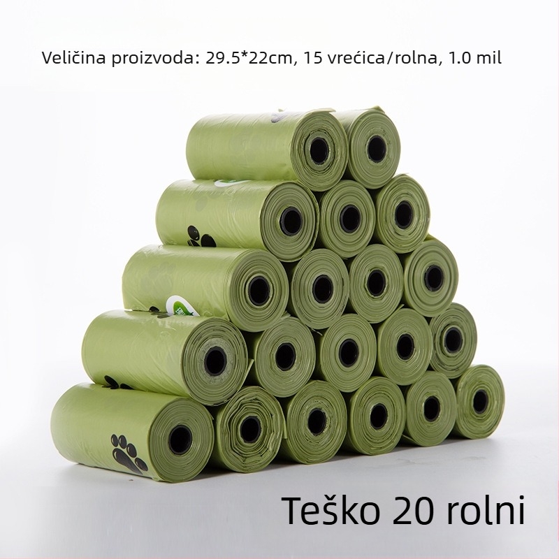 Dispenser vrećica za pseće izmet — debeli, biološki razgradivi u roli