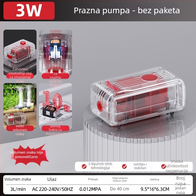 Akvarijska pumpa za oksigen Old Fisherman, iznimno tih DC aerator, 30 dB, težina ≤3 kg