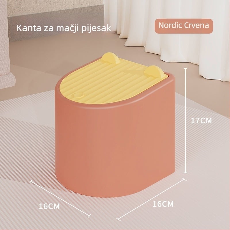 Ručna lopatica za mačji šljunak s poklopcem i spremnikom za mirise