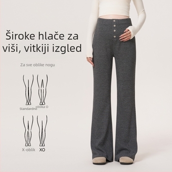 Trudničke hlače, širokog kroja, debela poliester tkanina, s etiketu za ovratnik i etiketu za kačenje, ljeto 2025