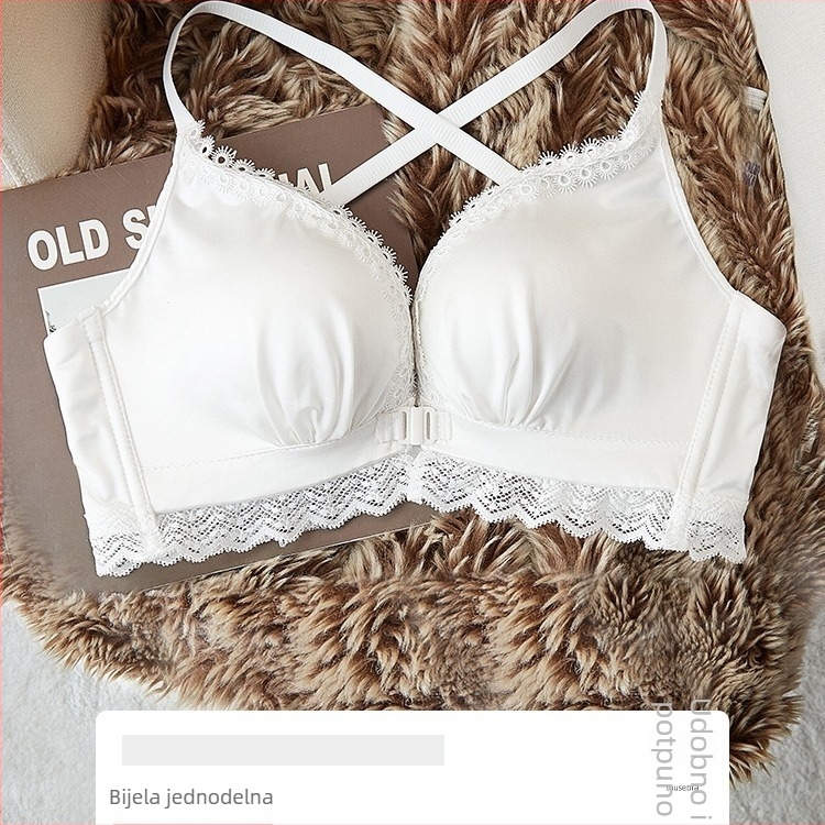 Grudnjak s prednjim kopčanjem za male grudi – push-up, anti-sag, bez praznina u košaricama, lijep stražnji dio, najlon materijal