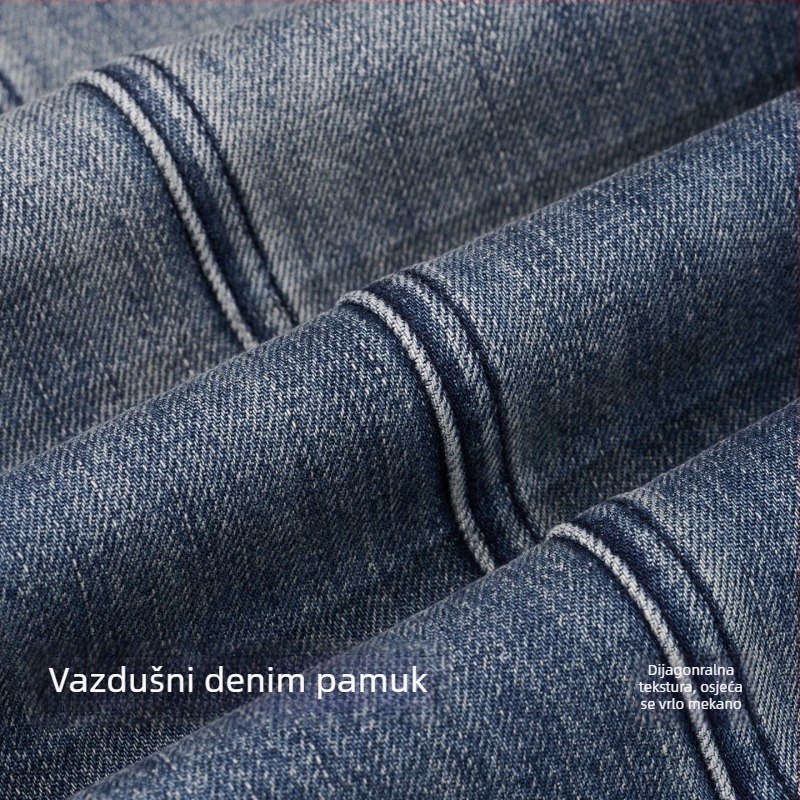 Trudničke traperice - retro podrška trbuhu, široka silueta, denim materijal, normalna debljina, mikro-elastičnost, jesen 2025.
