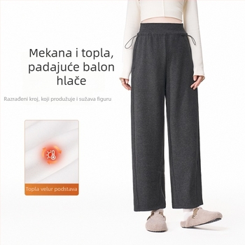 MASANON hlače, vunena mješavina, debeli materijal, slobodan kroj, drže toplinu, Zima 25