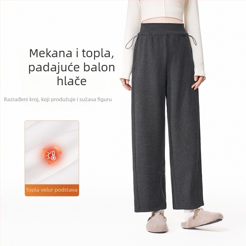 MASANON hlače, vunena mješavina, debeli materijal, slobodan kroj, drže toplinu, Zima 25