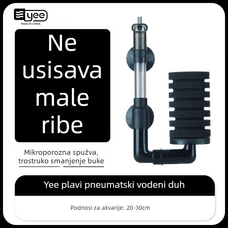 Akvariumska pumpa za oksigenaciju s ugrađenom tro-in-1 cirkulacijom vode i filtracijom; Materijal: plastika; Filtracijska vata