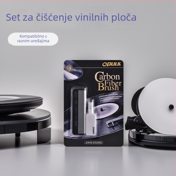 Set za čišćenje vinilnih ploča za notebooke, mobitele, računala i digitalne fotoaparate — uključuje četkicu i sredstvo za čišćenje, model KCL-1902, vodno-bazirana formula s biljnim ekstraktima i površinskim aktivnim tvarima.