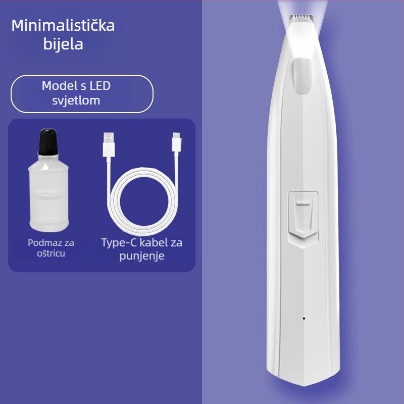 Nerve Cat električni trimer za šape kućnih ljubimaca s LED svjetlom – plastično kućište, za pse i mačke