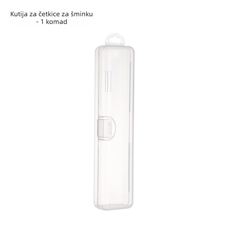 Kutija za pohranu make-up četkica s prašinskim poklopcem – prozirni prenosni organizator za obrve olovke, sjenila i četkice (PP plast, kapacitet 1 L)