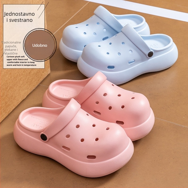Ženske EVA sandale sa protukliznom podom, debela potplata iznad 3 cm, peta 4 cm, model s rupicama