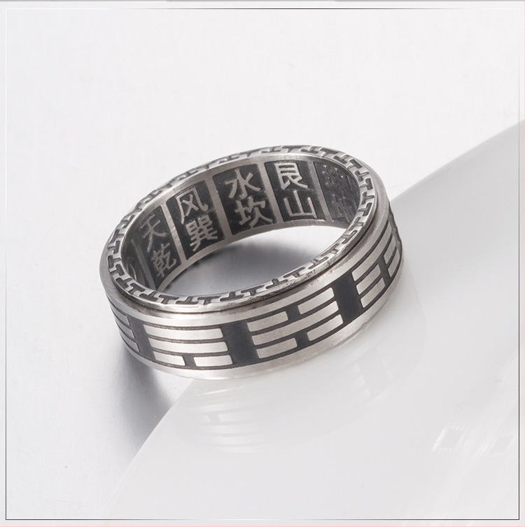 Prsten od nehrđajućeg čelika, geometrijski oblik, precizna izrada, unisex, kineski stil