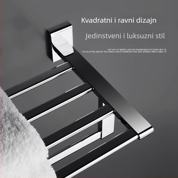 Dvostruki zidni držač za ručnike, bakar i nehrđajući čelik, luksuzni kupaonski set, nosivost 20 kg
