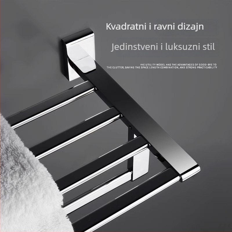 Dvostruki zidni držač za ručnike, bakar i nehrđajući čelik, luksuzni kupaonski set, nosivost 20 kg