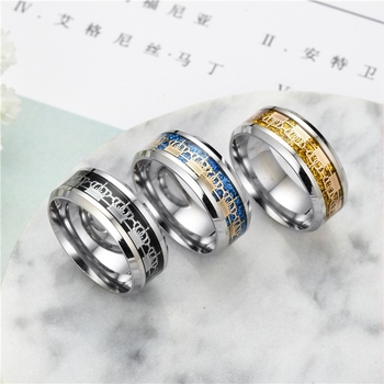 Prsten Tengsui od titan čelika — geometrijski dizajn, mikro-inlay, unisex, prilagođavanje dostupno