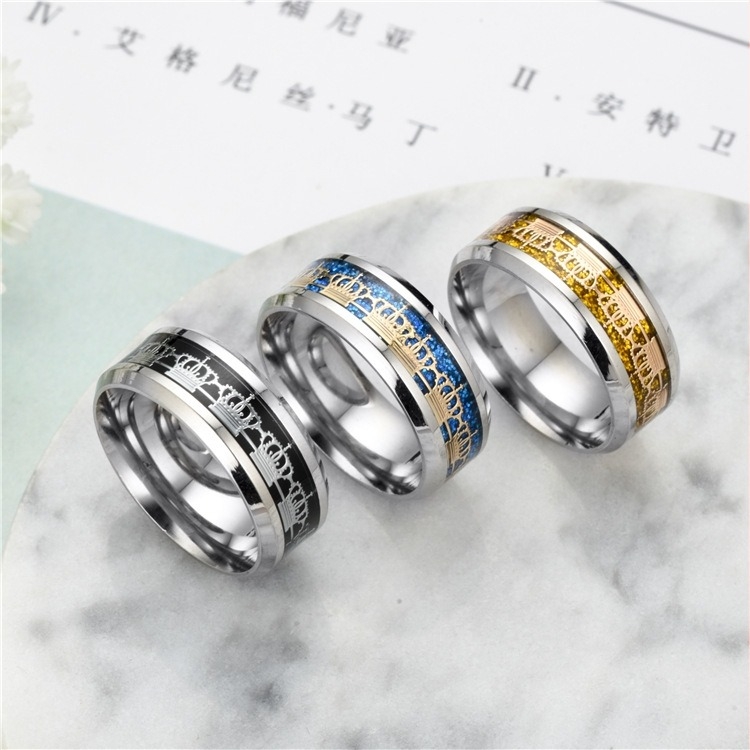 Prsten Tengsui od titan čelika — geometrijski dizajn, mikro-inlay, unisex, prilagođavanje dostupno