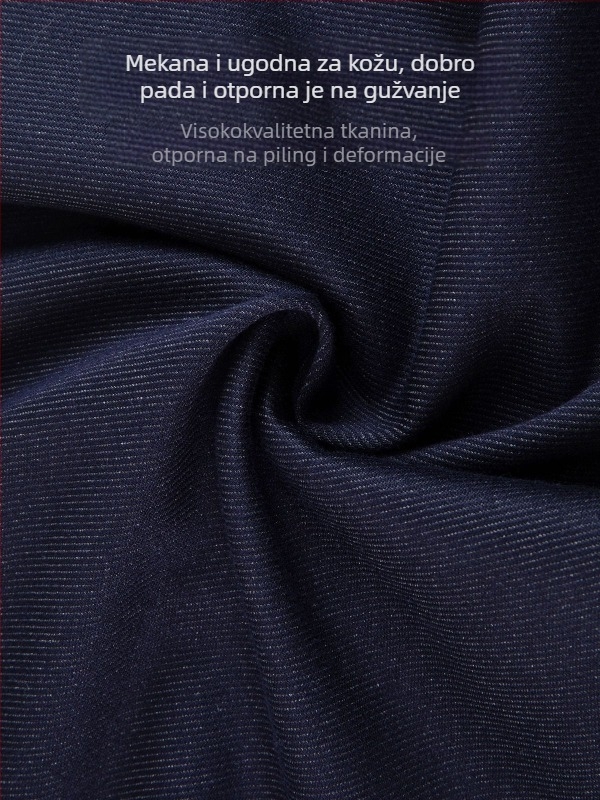 Hlače za trudnice s visokim strukom i širokim nogama, lažni denim izgled, poliester 80–90%, mikroelastičnost