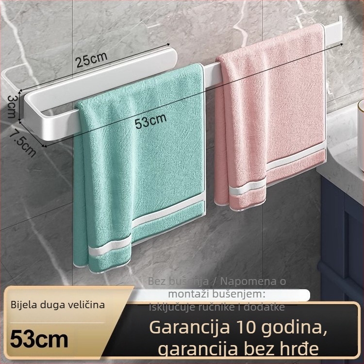 Držač za ručnike od Space aluminija za male prostore, bez bušenja, nosivost 5 kg, kupaonski držač ručnika