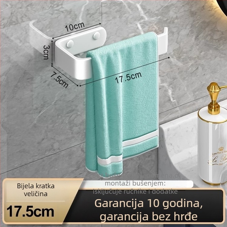 Držač za ručnike od Space aluminija za male prostore, bez bušenja, nosivost 5 kg, kupaonski držač ručnika