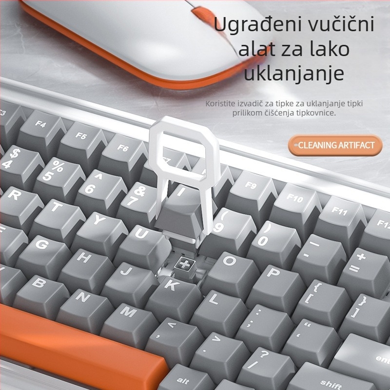 Telijia Q9 8-u-1 set za čišćenje računala – univerzalni silikon čistački set za tipkovnicu, tablet, kameru i prijenosno računalo (130 g)