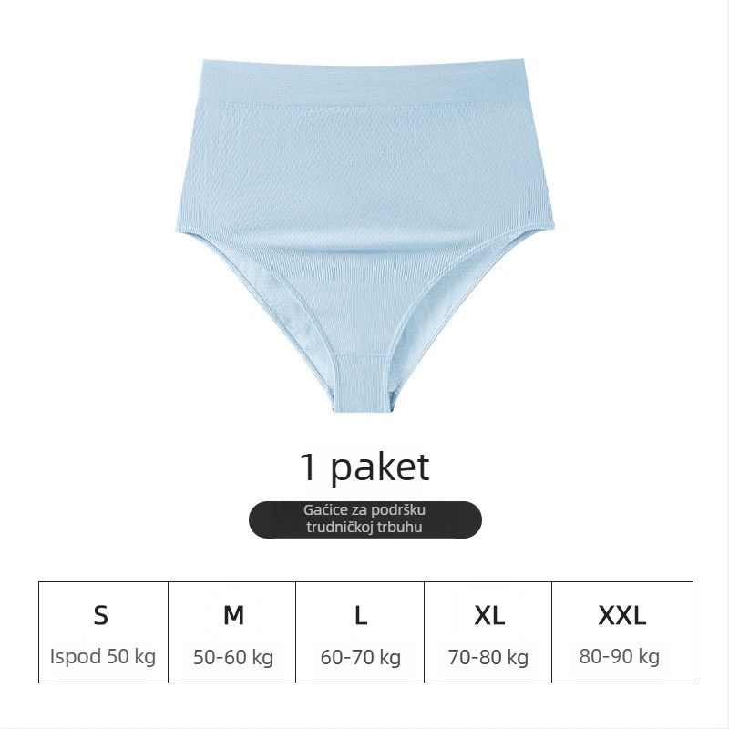 Trudničke bezšivne gaćice s visokim strukom, podrška za trbuh, prozračna najlon tkanina (Seamless, Nylon 90-95% main fabric, Cotton crotch lining 95-100%)