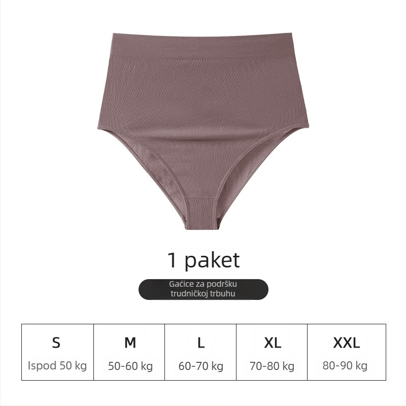 Trudničke bezšivne gaćice s visokim strukom, podrška za trbuh, prozračna najlon tkanina (Seamless, Nylon 90-95% main fabric, Cotton crotch lining 95-100%)