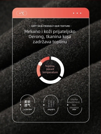 Trudničke termo tajice s flisom, visokim pojasom, tijesan kroj, Derong 90–95% glavna tkanina, Spandex <30%, debele i tople za zimu