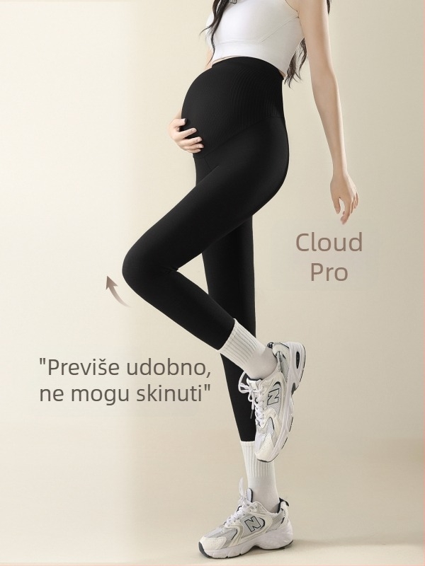 Trudničke uske hlače s visokim strukom, pamuk-elastan smjesa, normalna debljina, duge hlače