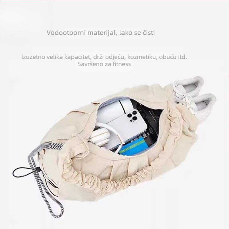 Fitness torba za žene s mokro-suhi odjeljci, crossbody torba preko ramena, putna kozmetička torba, torba za nastavu plesa, joga i pilates, poliester s PU podstavom