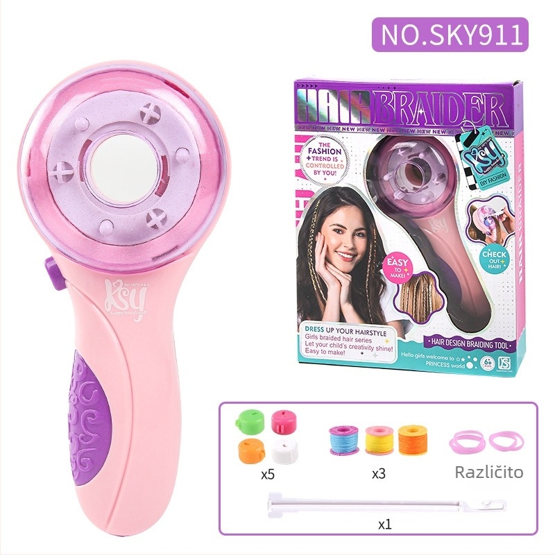 Automatski stroj za pletenje kose s tri vlasi, igračka, plastični materijal, za uzrast 7–14 godina, simulacijska značajka, Qi Le Toy