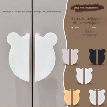 Drška za ormar s glavom medvjeda - aluminijska legura, Olefo, model Bear handle, za ormariće i ladice, moderan minimalistički stil