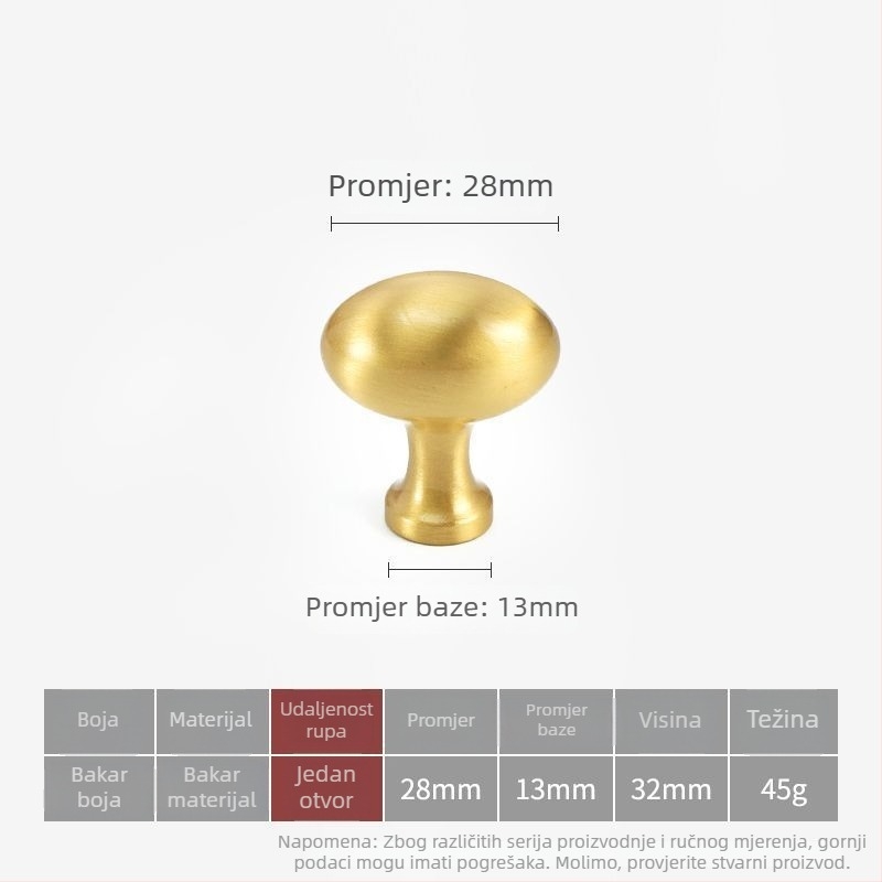 Kuka za vrata ormarića, mesing, francuski stil, CNC obrada, površinsko montiranje