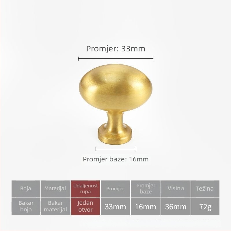 Kuka za vrata ormarića, mesing, francuski stil, CNC obrada, površinsko montiranje