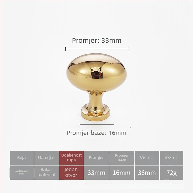 Kuka za vrata ormarića, mesing, francuski stil, CNC obrada, površinsko montiranje