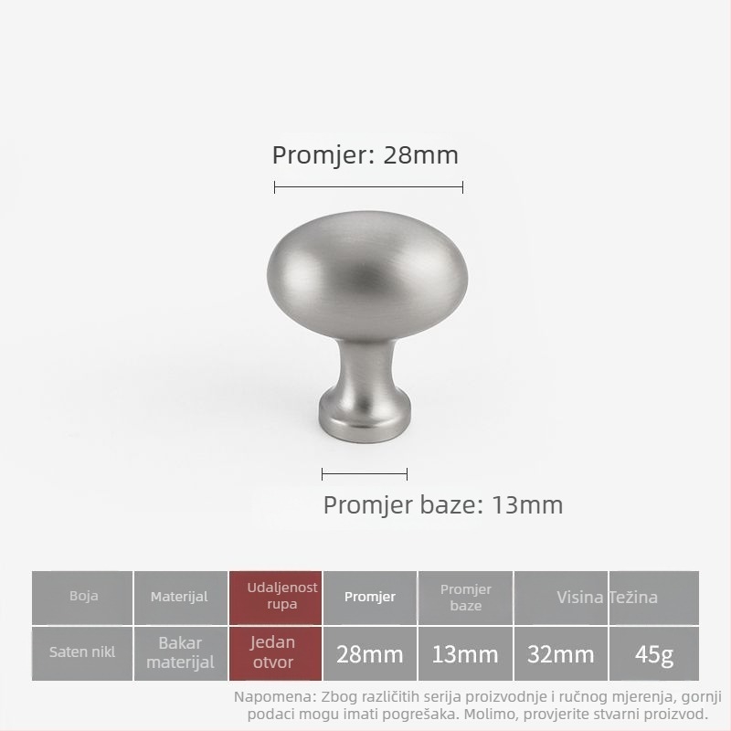 Kuka za vrata ormarića, mesing, francuski stil, CNC obrada, površinsko montiranje