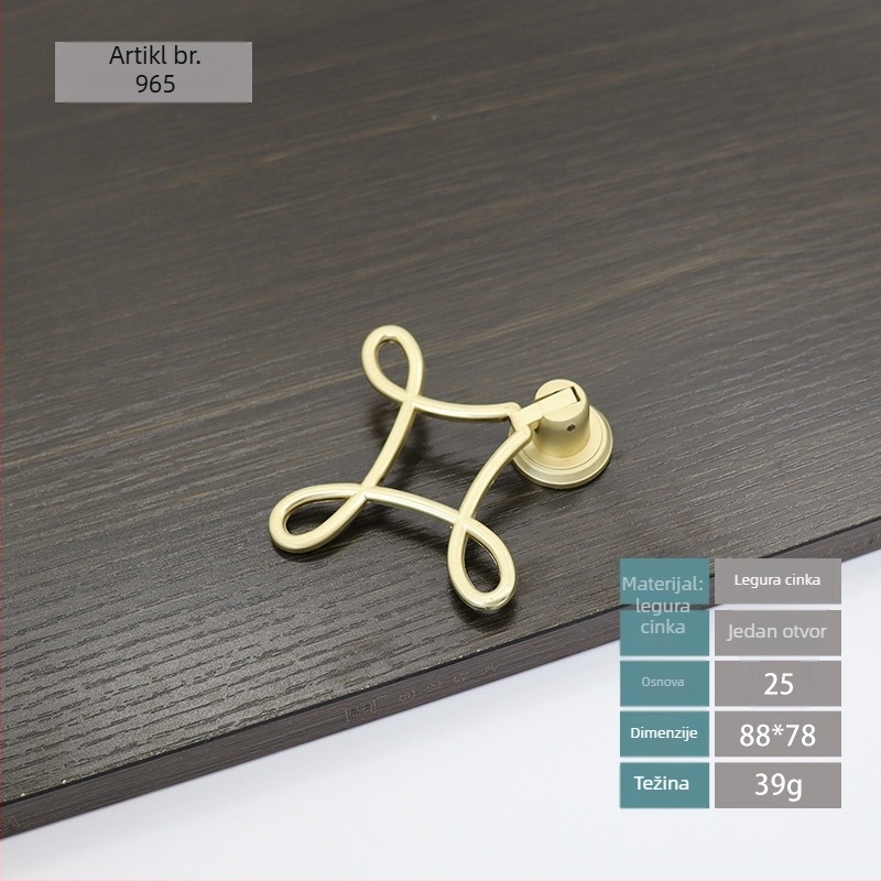 Ručka za vrata ormarića i ladicu, Novi kineski stil, cinkova legura, elektropalirani završetak, model Novi kineski stil 5, za ladice i ormariće